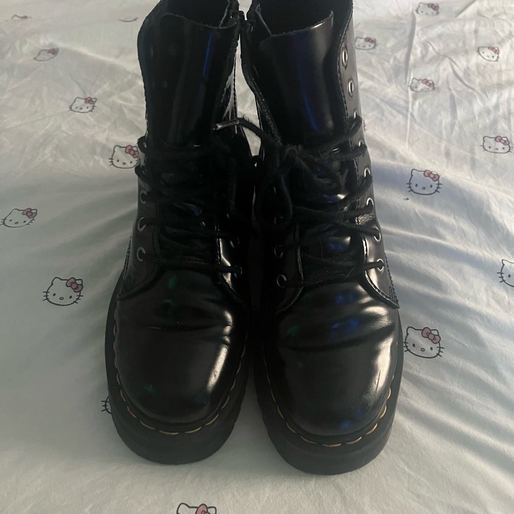 Black Lace-Up Combat Boots